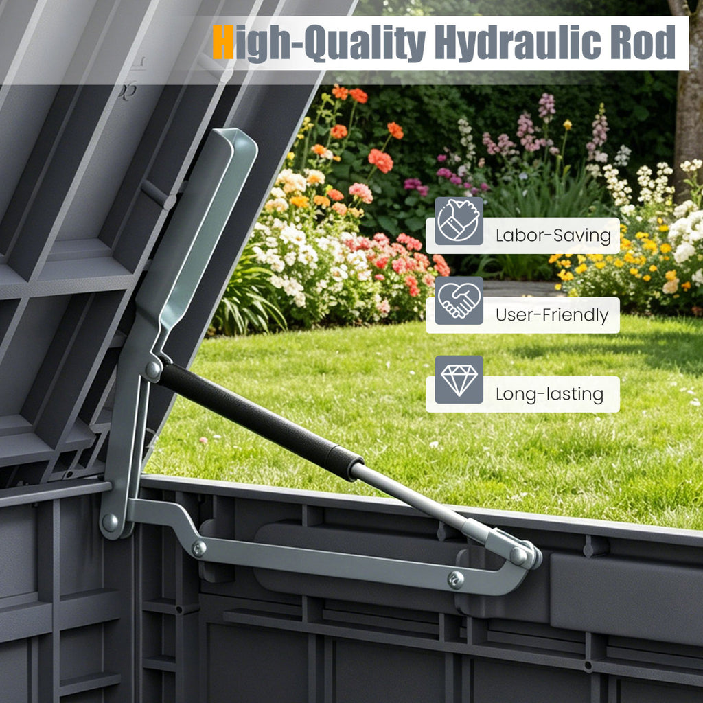 180 Gal Outdoor Deck Box All-Weather Lockable Storage Bin with Lid