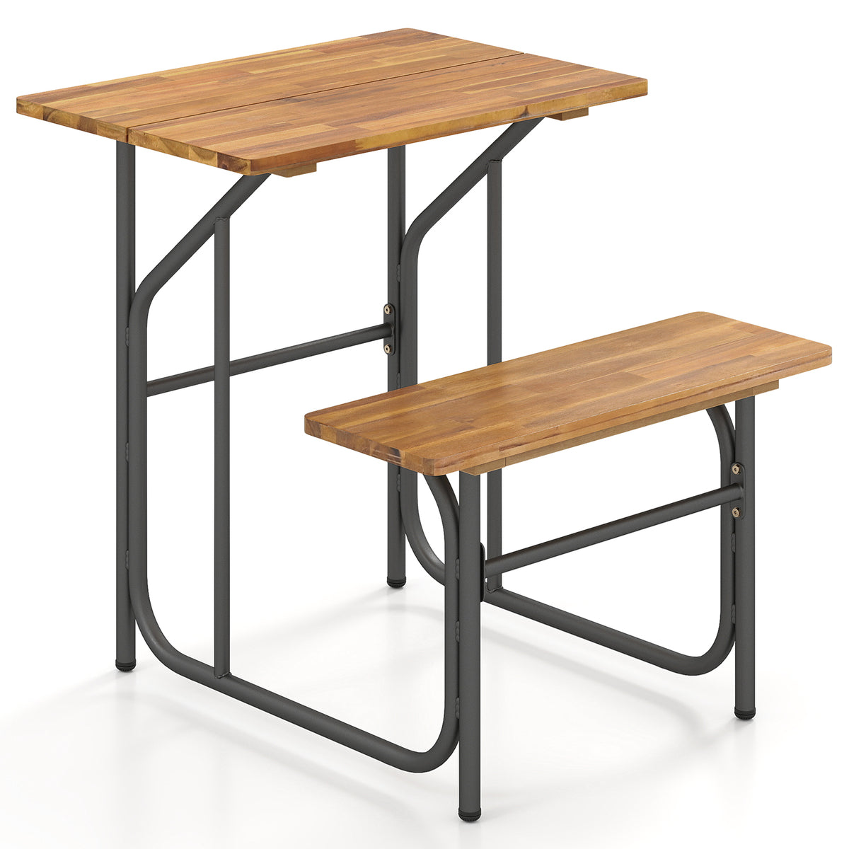 Acacia Wood Picnic Table Bench for 2 People