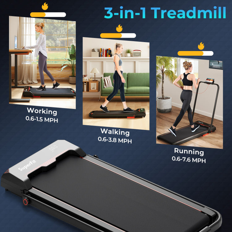 Folding Treadmill & Modern Accent Chair Set