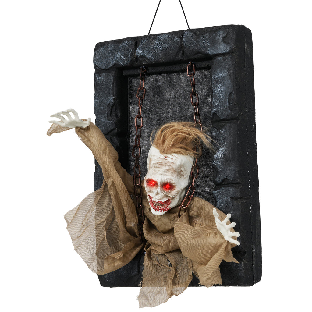Halloween Hanging Animated Zombie Prisoner Decoration Sound Activated - Variation A