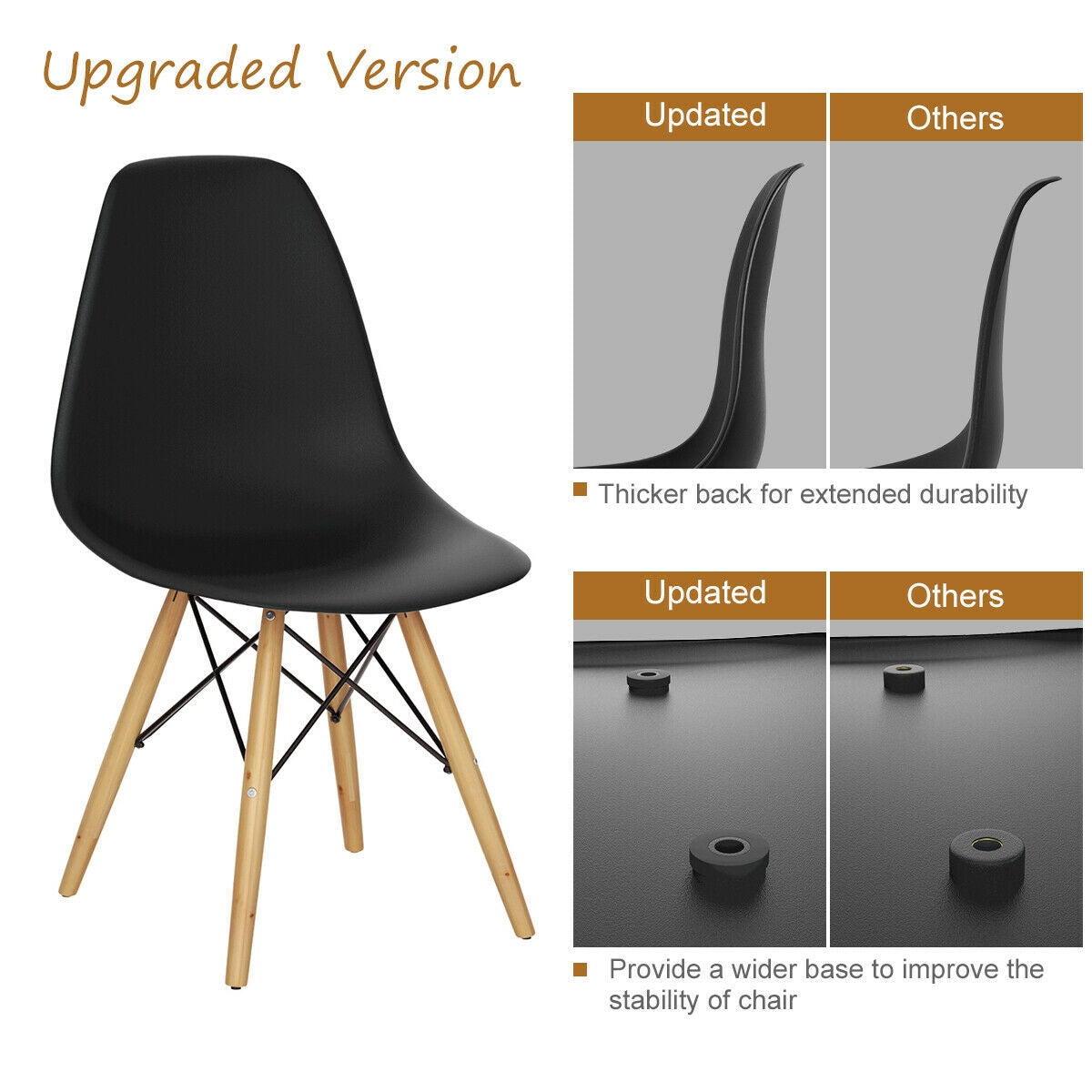 Mid-Century Dining Side Chair - Black