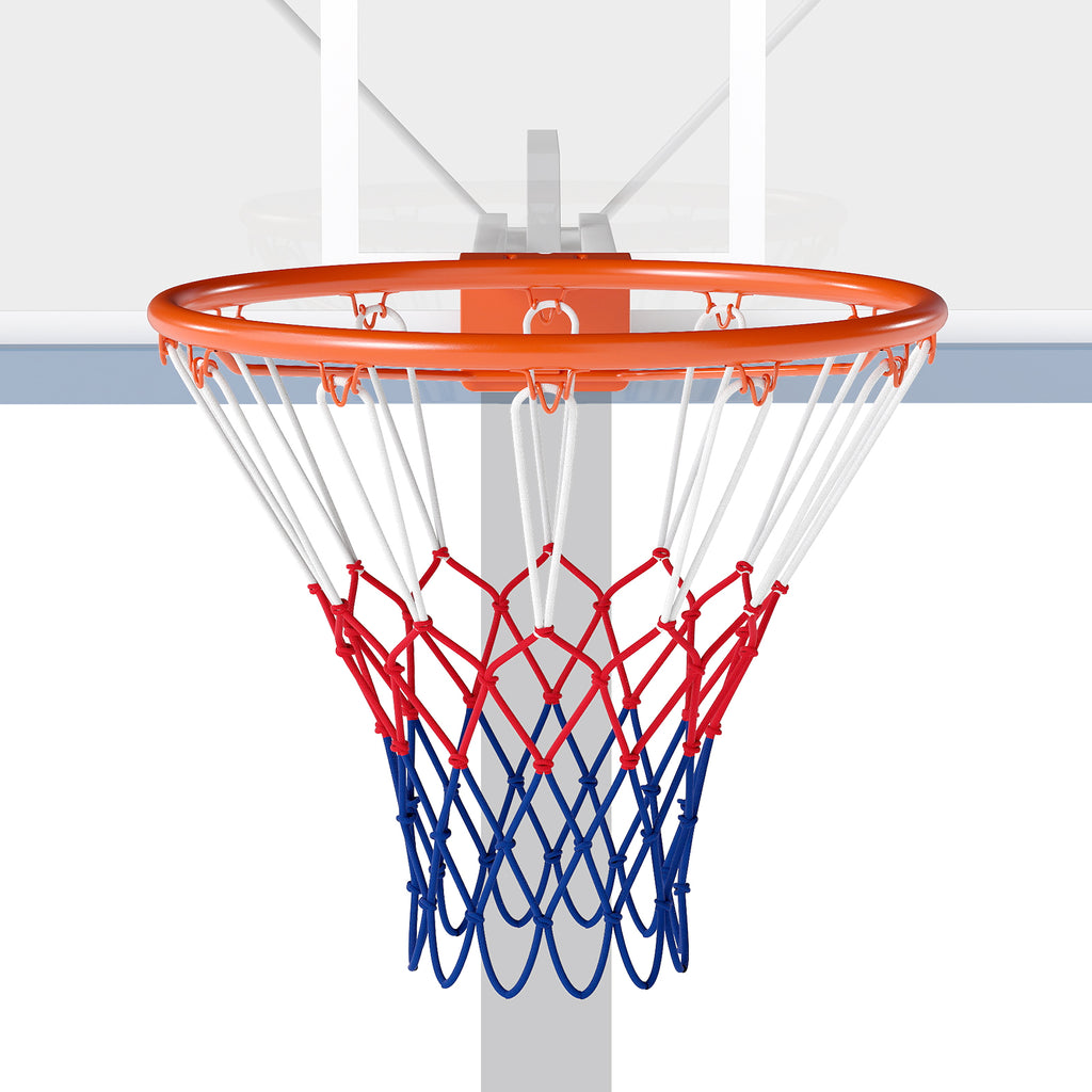 18-Inch Heavy Duty Wall-Mounted Basketball Rim with Orange Polyester Net - Shock Springs Included