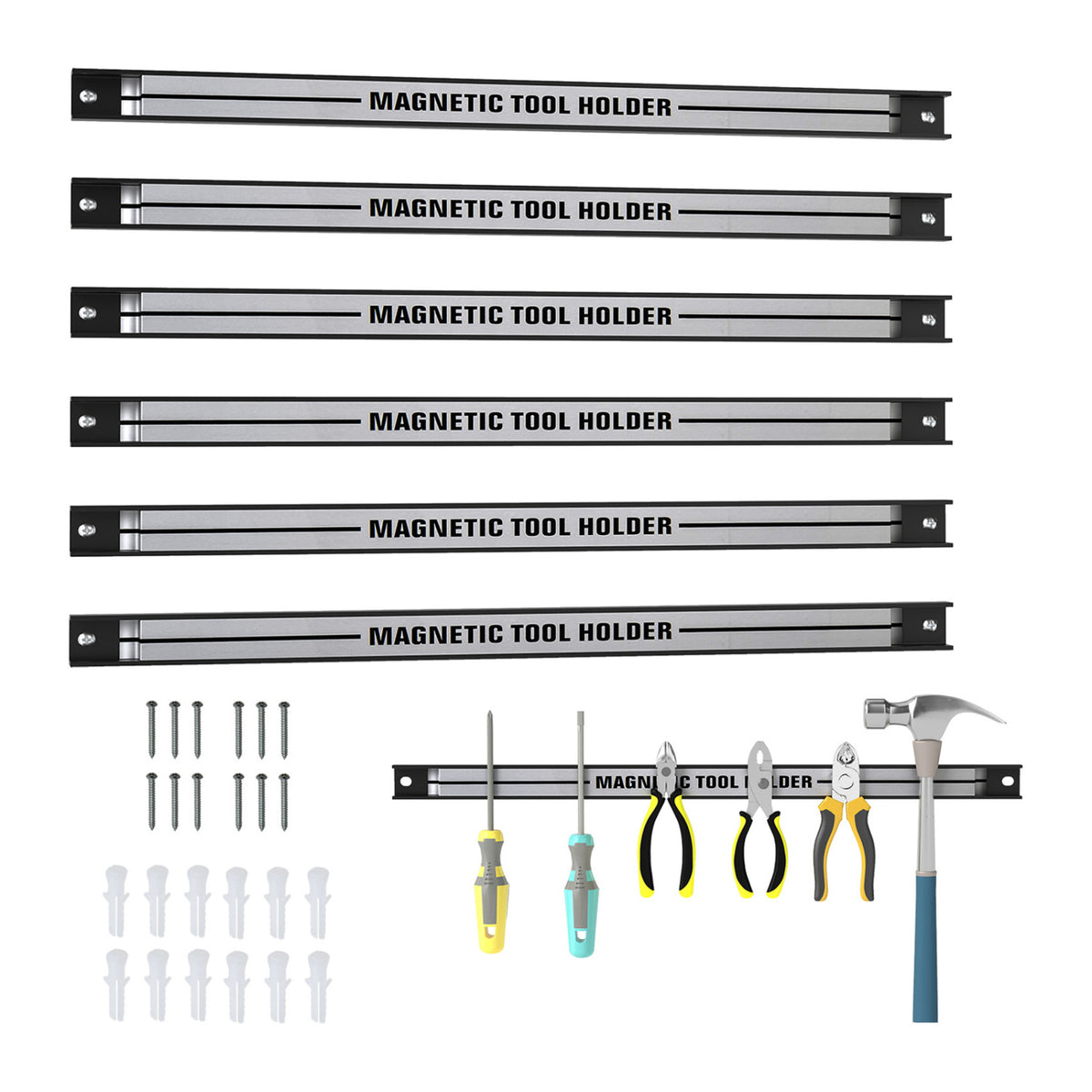 18 Inch Magnetic Tool Holder Strip with Mounting Screws