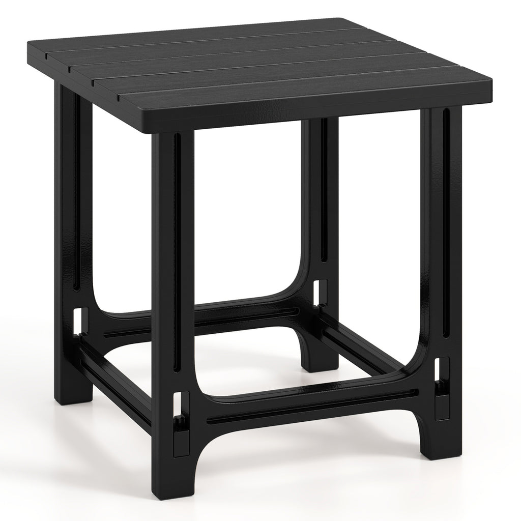 18 Inch Outdoor Adirondack Side Table with Slatted Surface