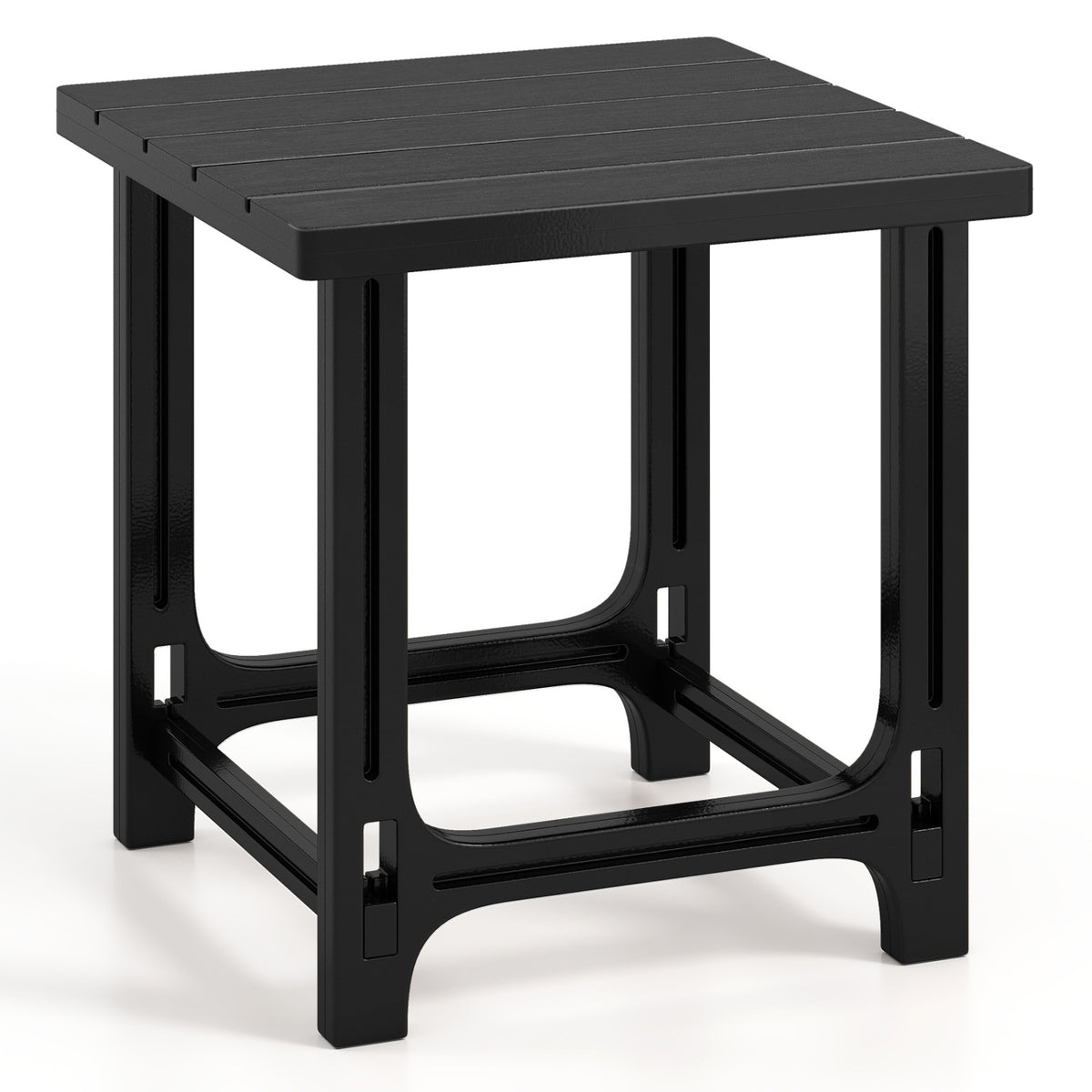 18 Inch Outdoor Adirondack Side Table with Slatted Surface