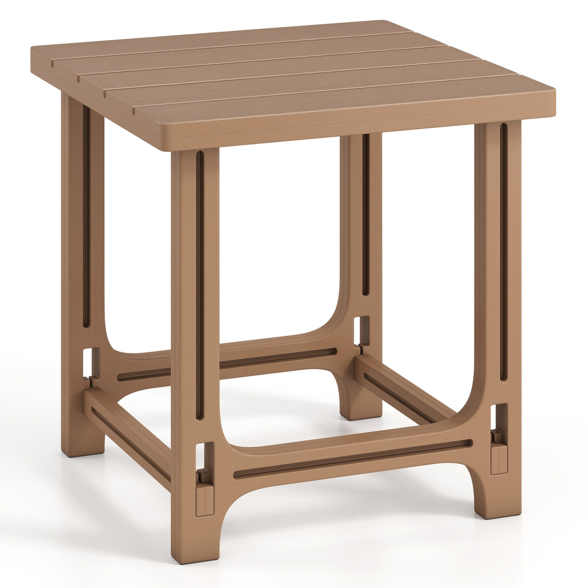 18 Inch Outdoor Adirondack Side Table with Slatted Surface
