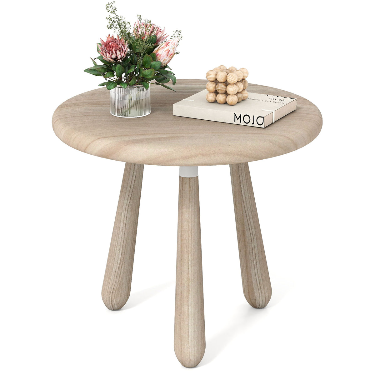 18 Inch Mahogany Wood Outdoor Side Table