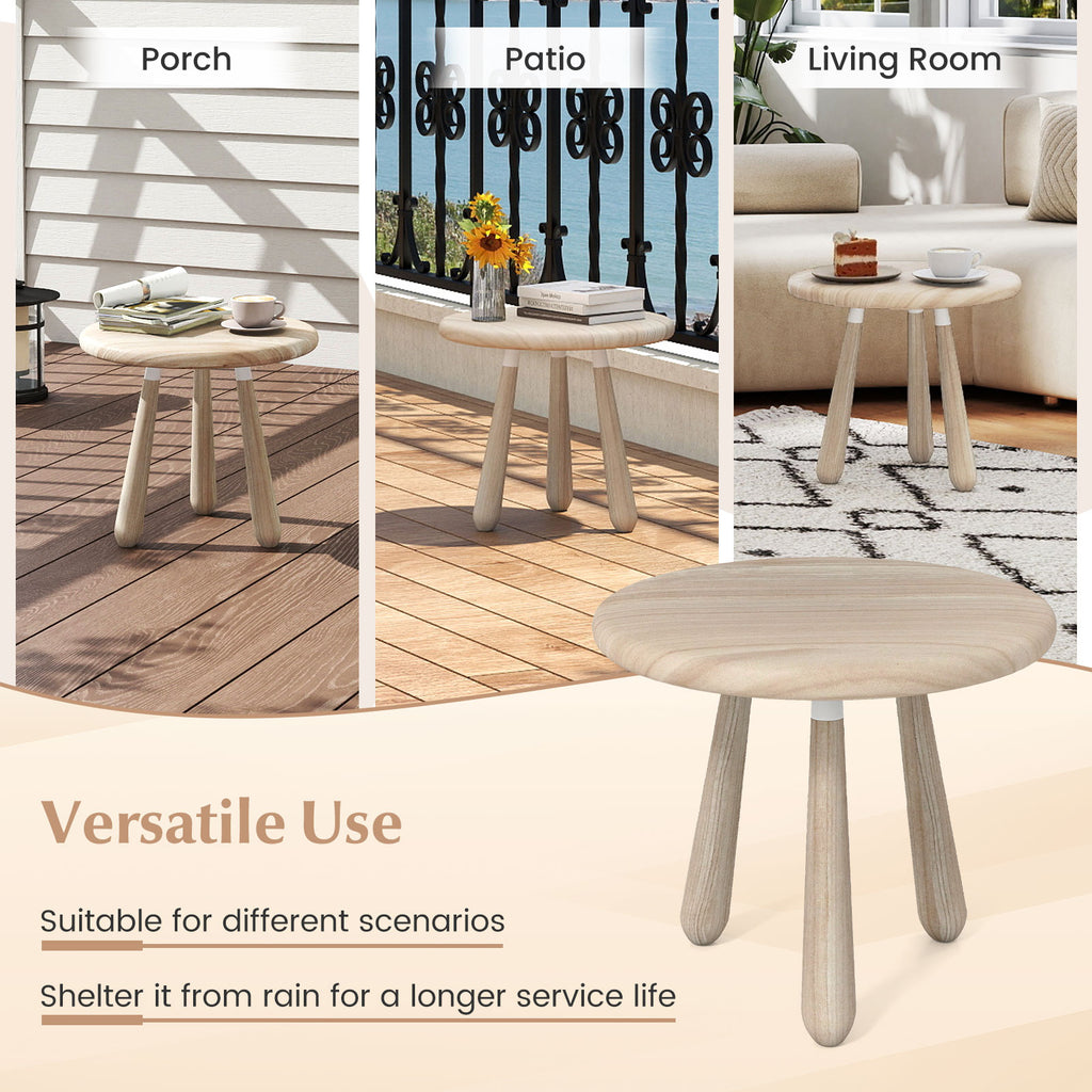 18 Inch Mahogany Wood Outdoor Side Table