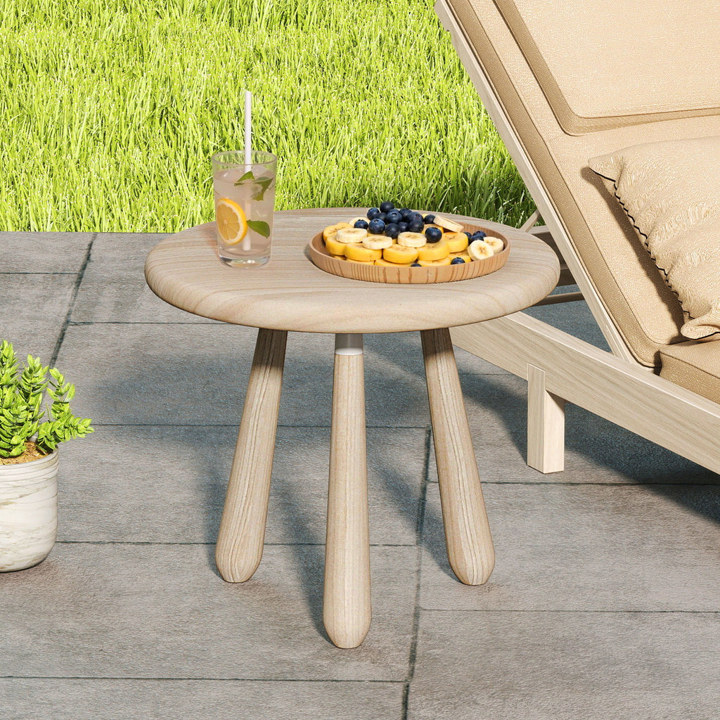 18 Inch Mahogany Wood Outdoor Side Table