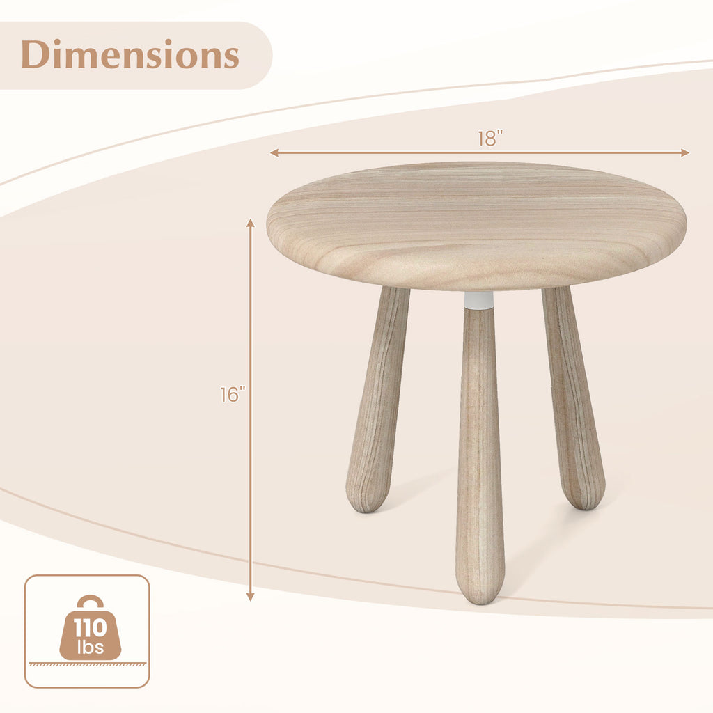 18 Inch Mahogany Wood Outdoor Side Table