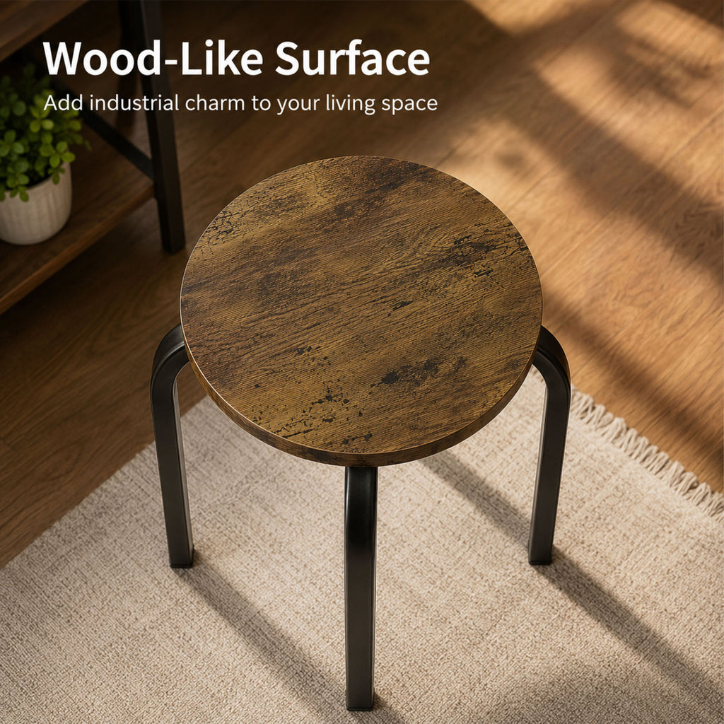 18 Inch Round Stackable Stools with Removable Covers - Set of 6