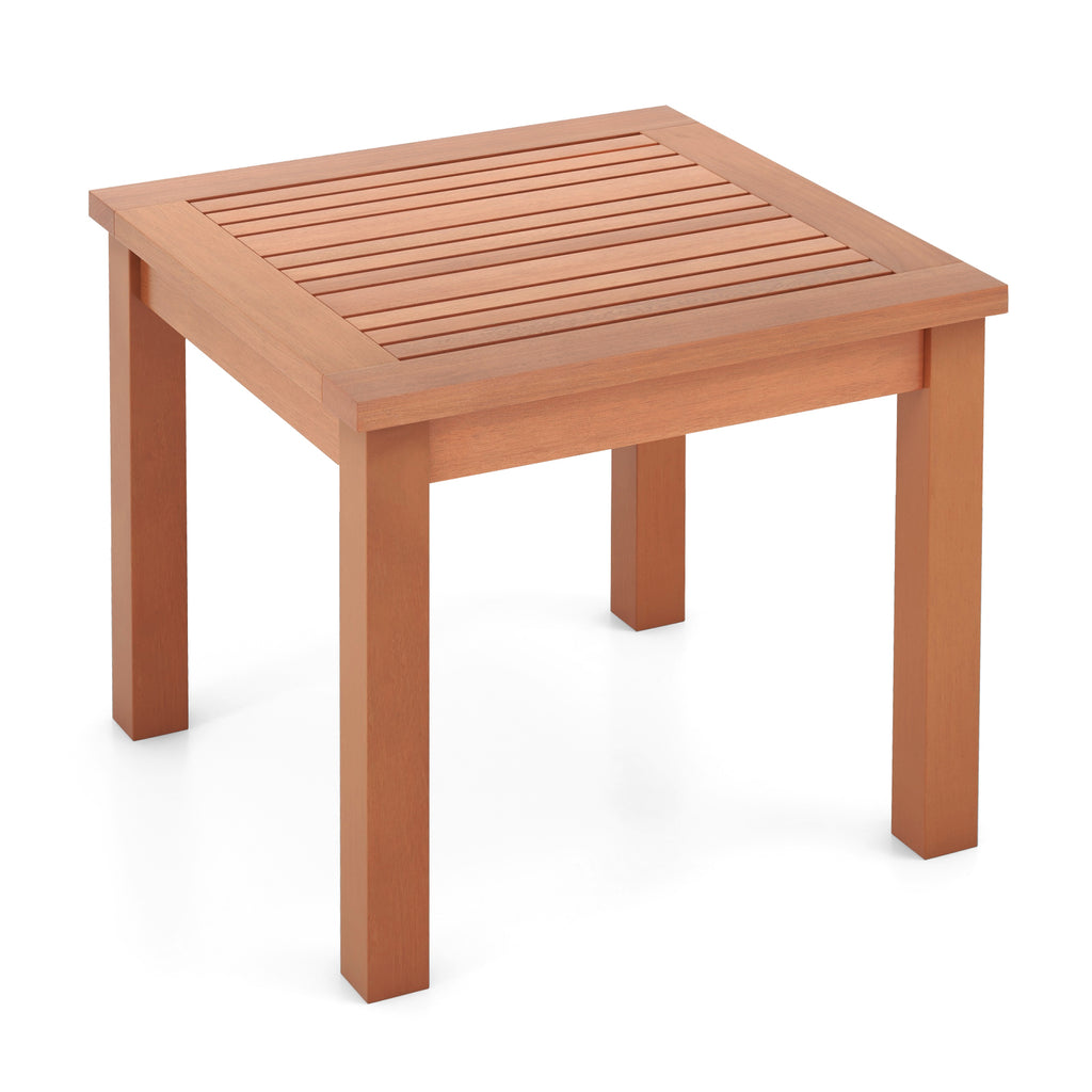 Outdoor Side Table with Umbrella Hole and Storage Shelf for Porch