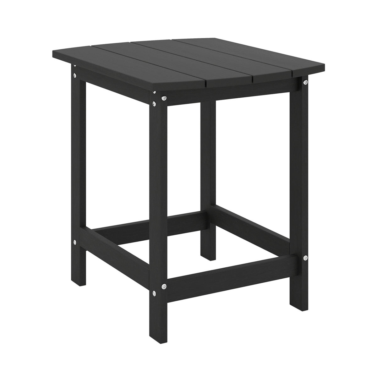 Weather-Resistant Side Table for Patio - 19" x 14.5", Black