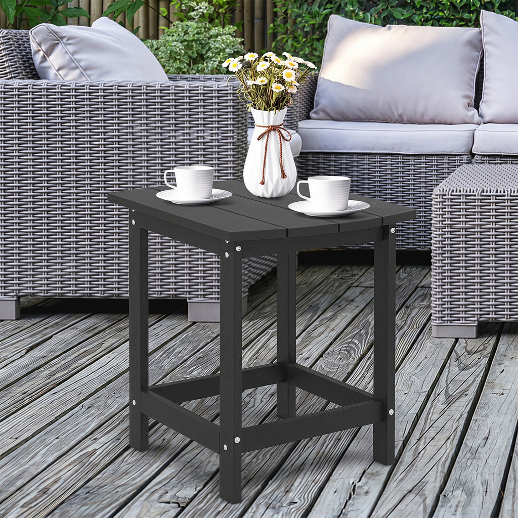 Weather-Resistant Side Table for Patio - 19" x 14.5", Black