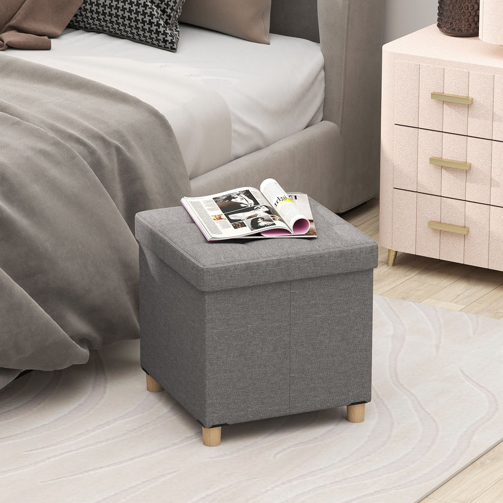 18" Storage Ottoman with Flip-Top Lid, Gray