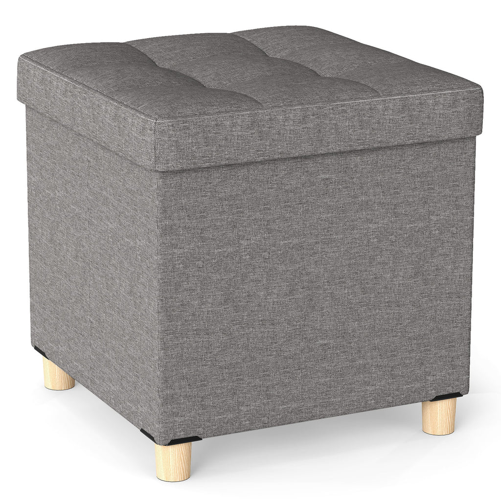 18" Storage Ottoman with Flip-Top Lid, Gray