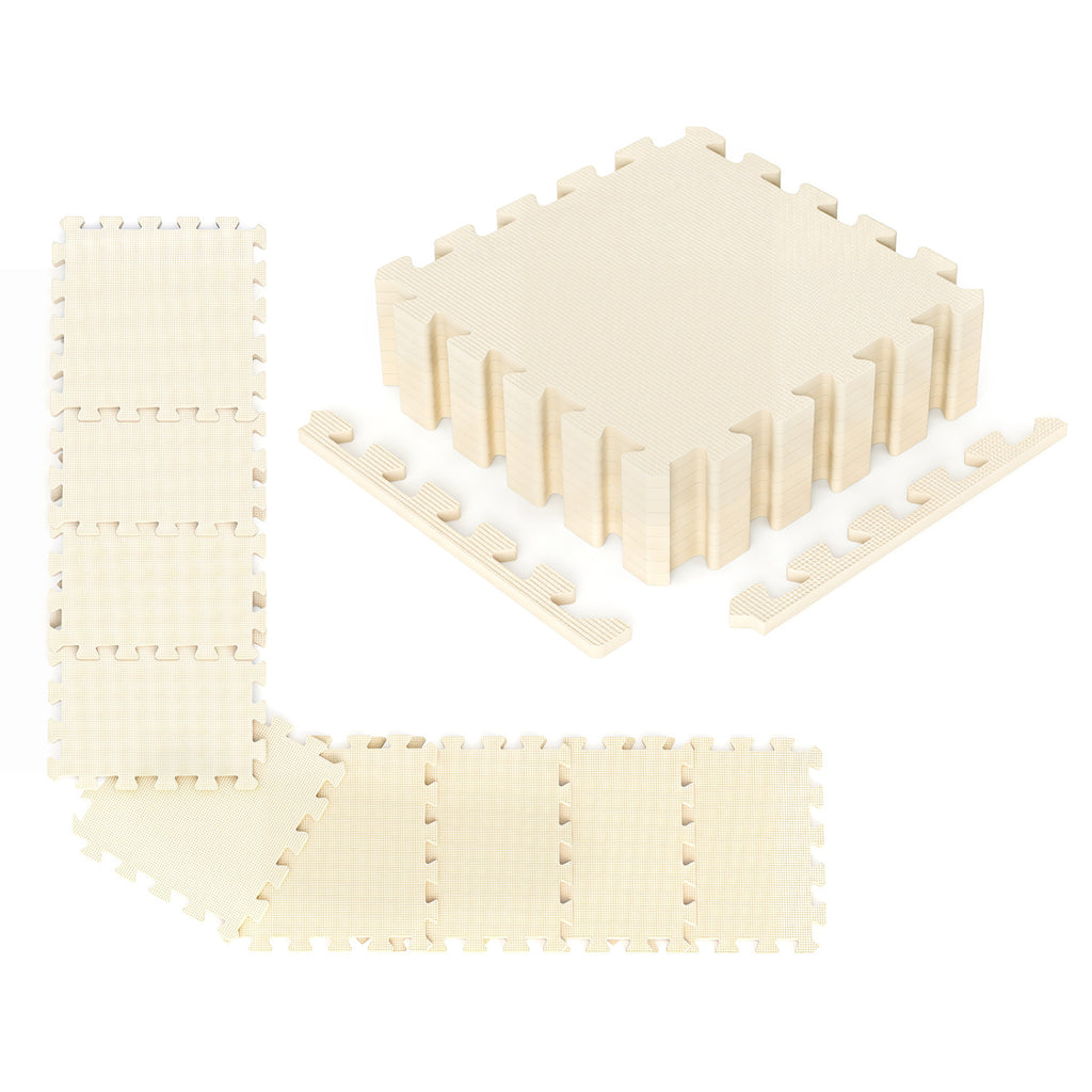 Multicolor Interlocking Foam Floor Tiles with Borders - 18 Pack
