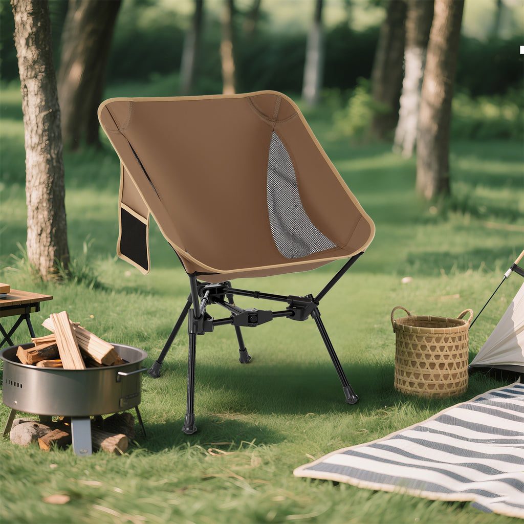Portable Camping Chair with Carrying Bag - Coffee