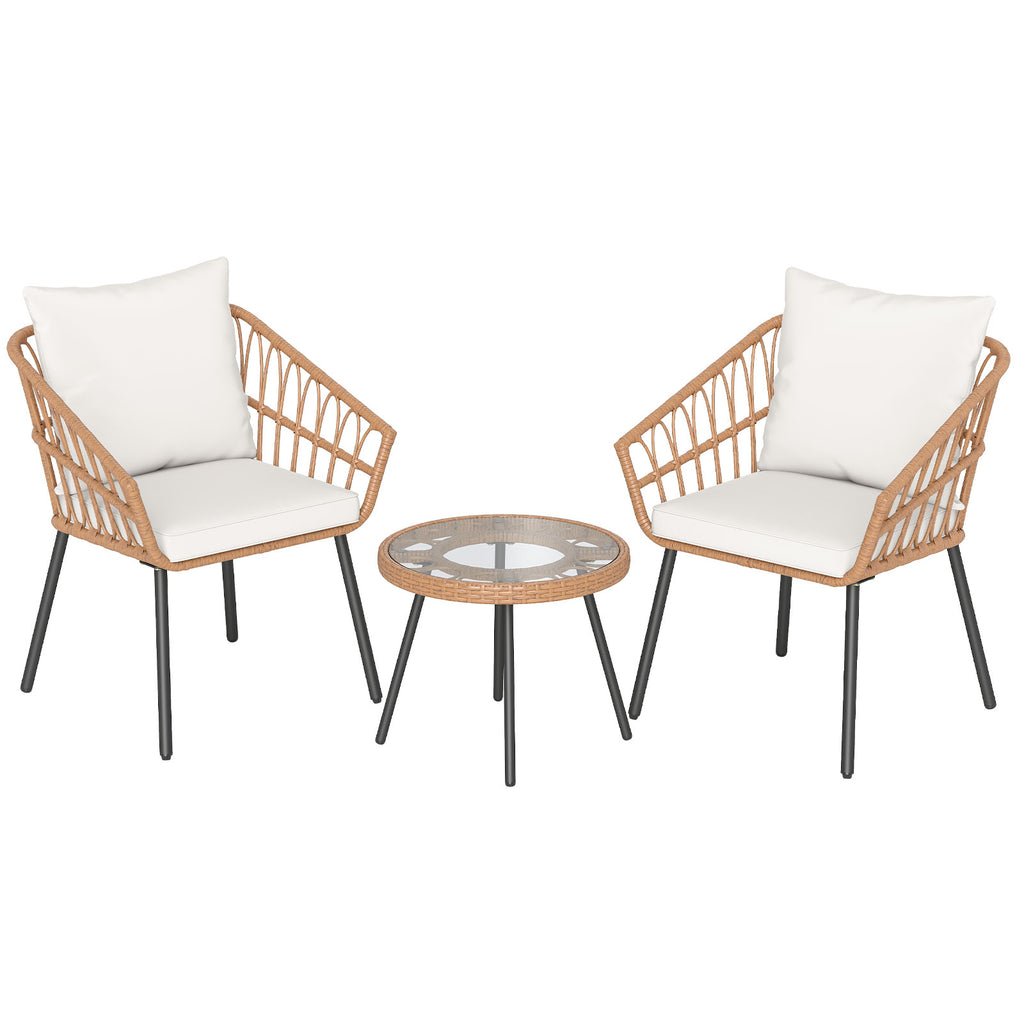3 Piece Patio Bistro Set - Beige