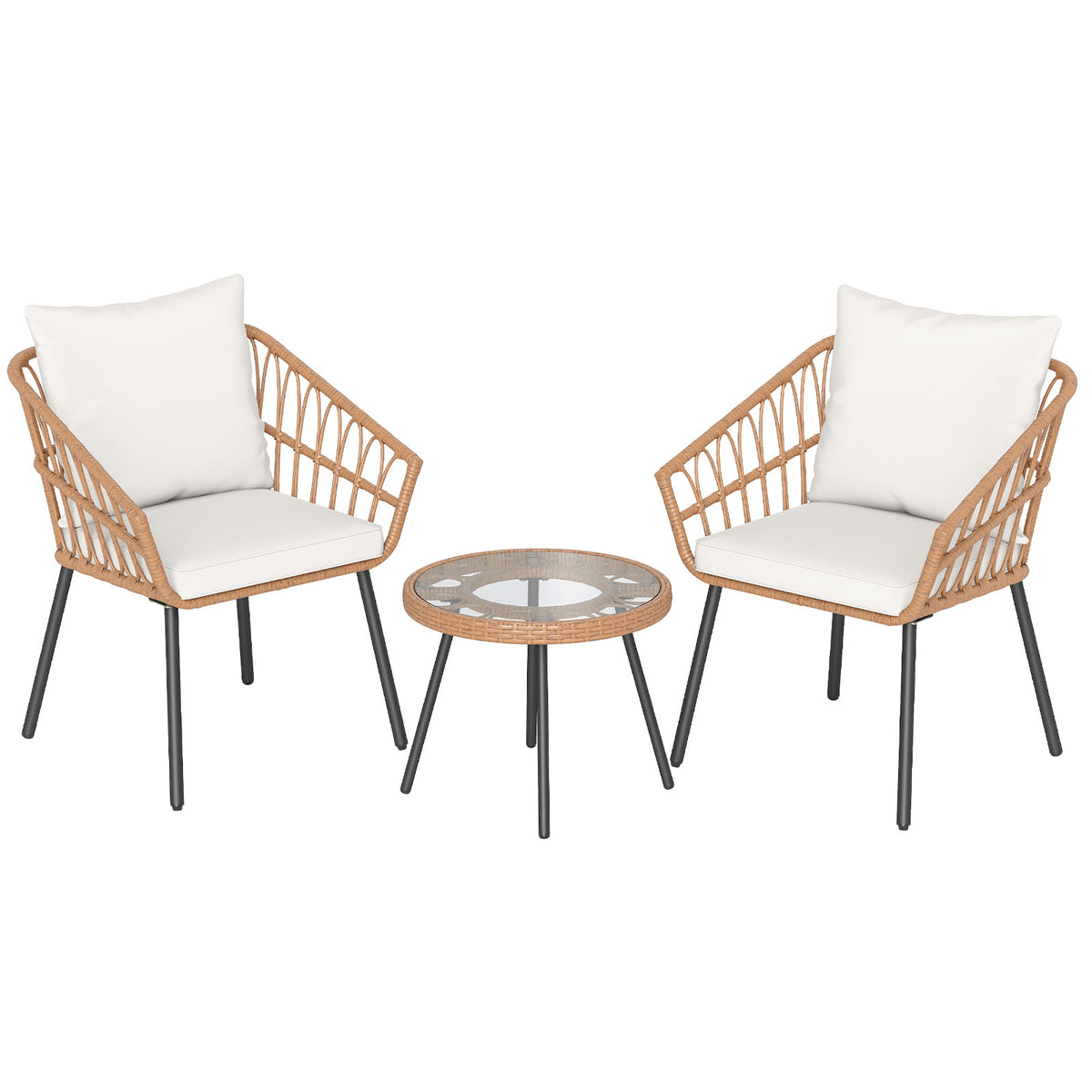 3 Piece Patio Bistro Set - Beige