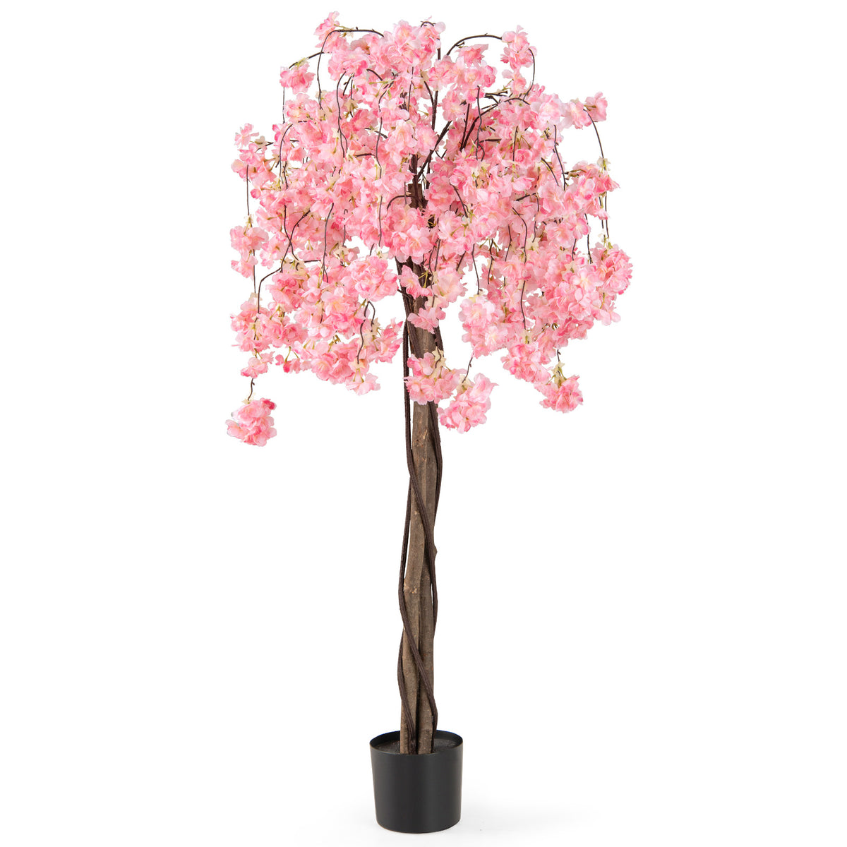 Artificial Cherry Blossom Tree with Pink & White Flowers - 5.5 FT Tall, 1 Pack, Variation of Pink