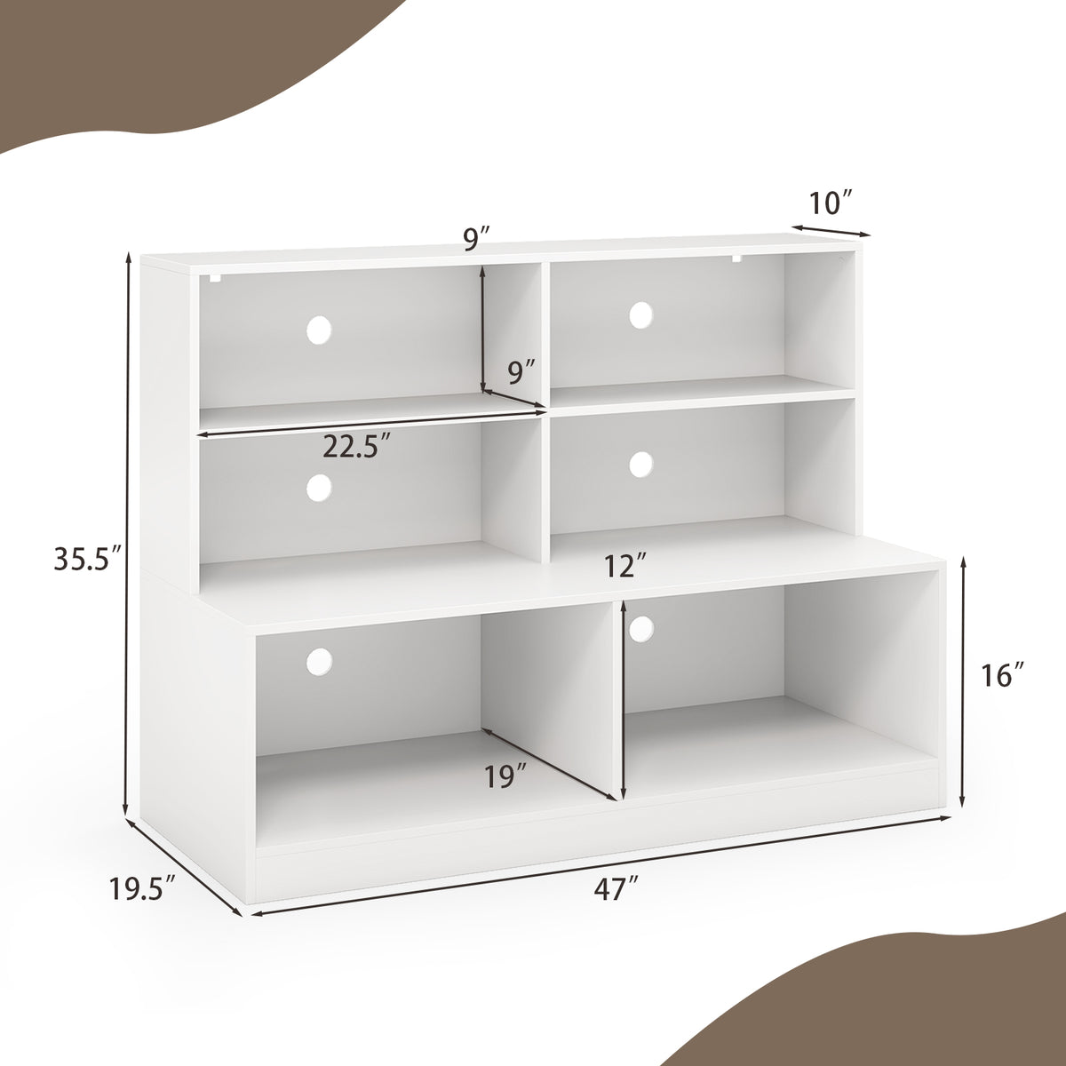 Entryway Shoe Cabinet with Bench Seat & Anti-Tipping Kits - White