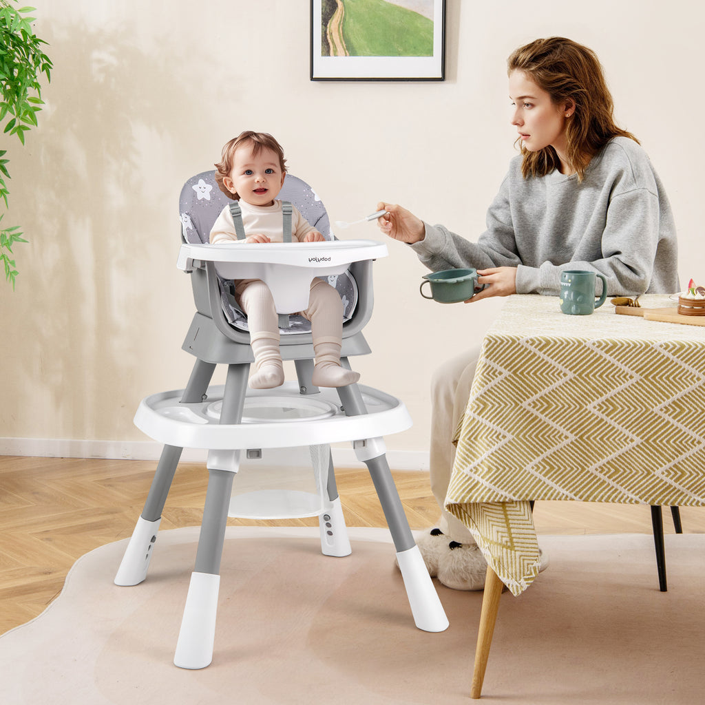 16-in-1 Baby High Chair with Activity Center & Booster Seat, Gray