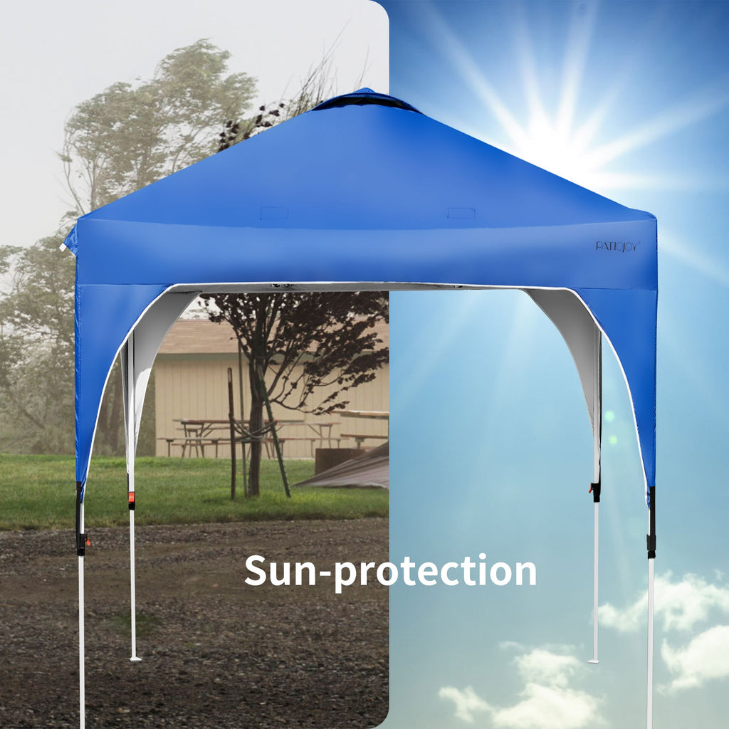 6.6 x 6.6 Feet Pop Up Canopy Tent Height Adjustable Blue