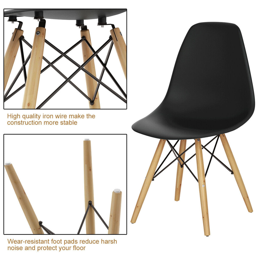 Mid-Century Dining Side Chair Set of 2 - Black