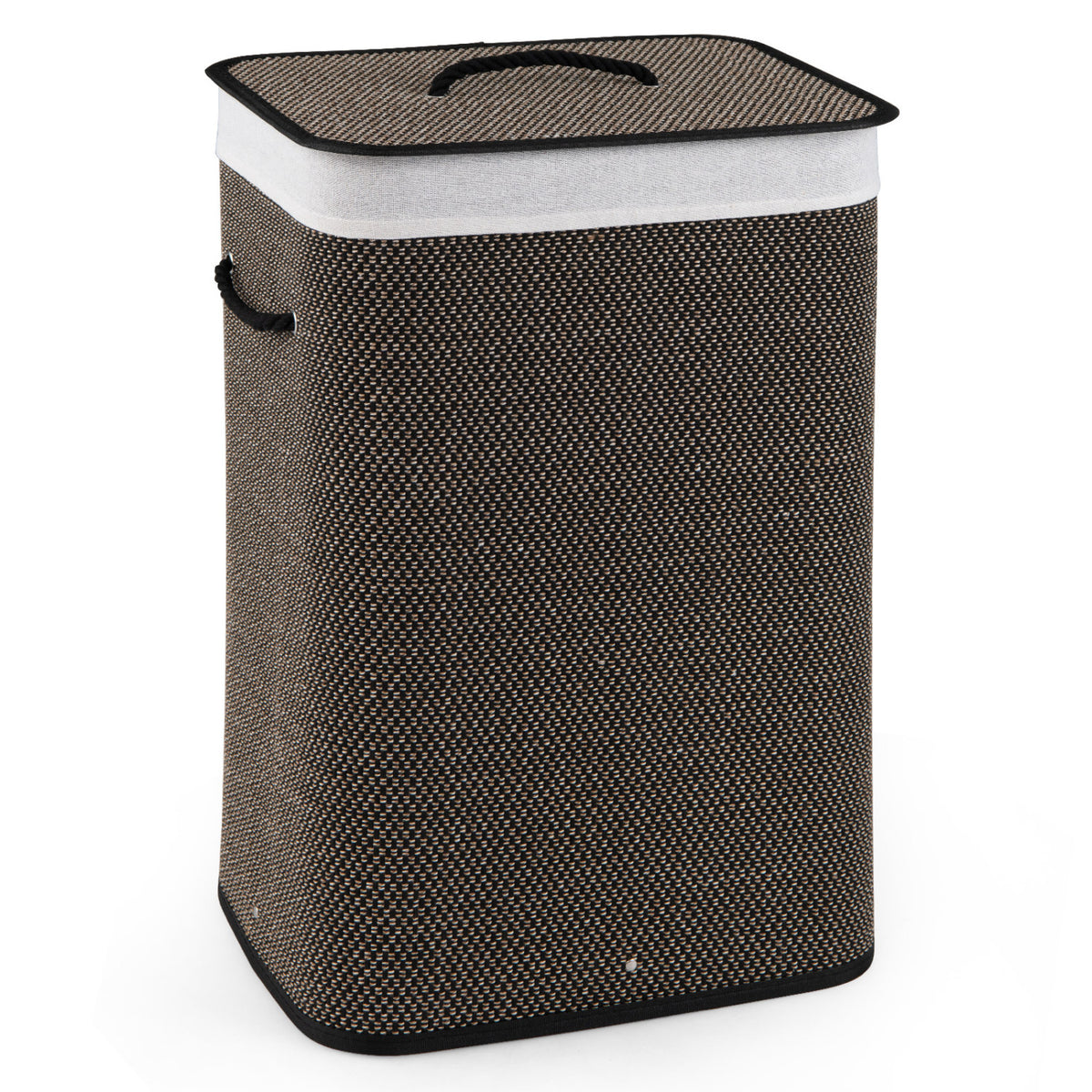 19 Gal Capacity Bamboo Clothes Hamper with Removable Liner and