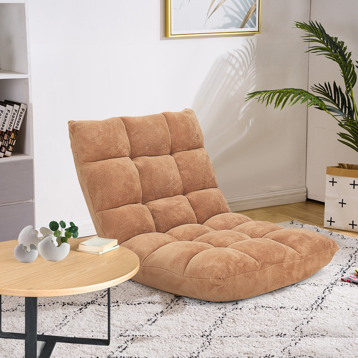14-Position Adjustable Cushioned Floor Chair - Green