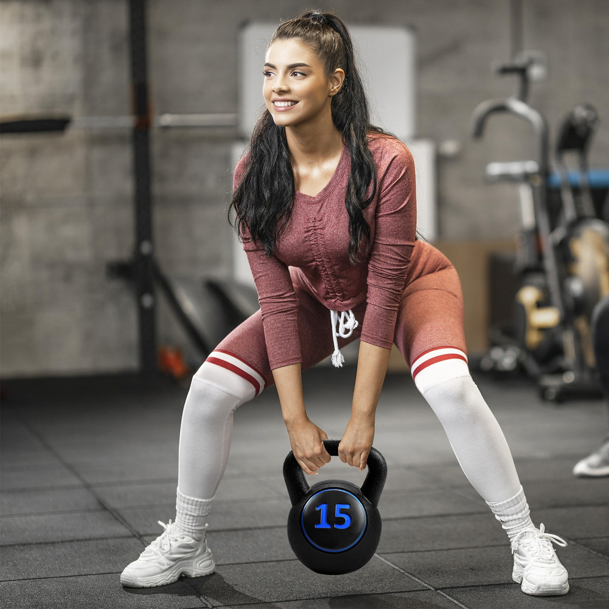 Kettlebell Weight Set - 3 Pieces 5, 10, 15lbs with Wide Grip for Full Body Workout - Variation of Kettlebell Weight Set