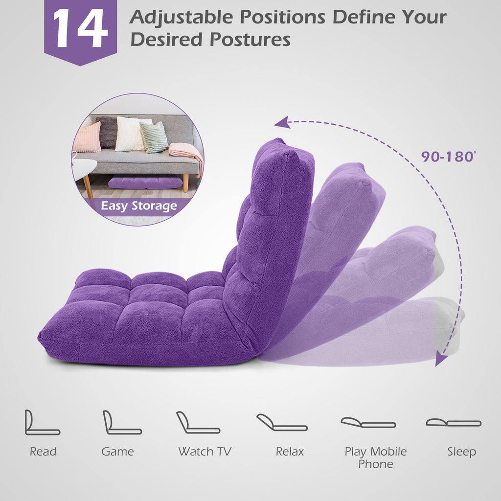 14-Position Adjustable Floor Chair, Purple