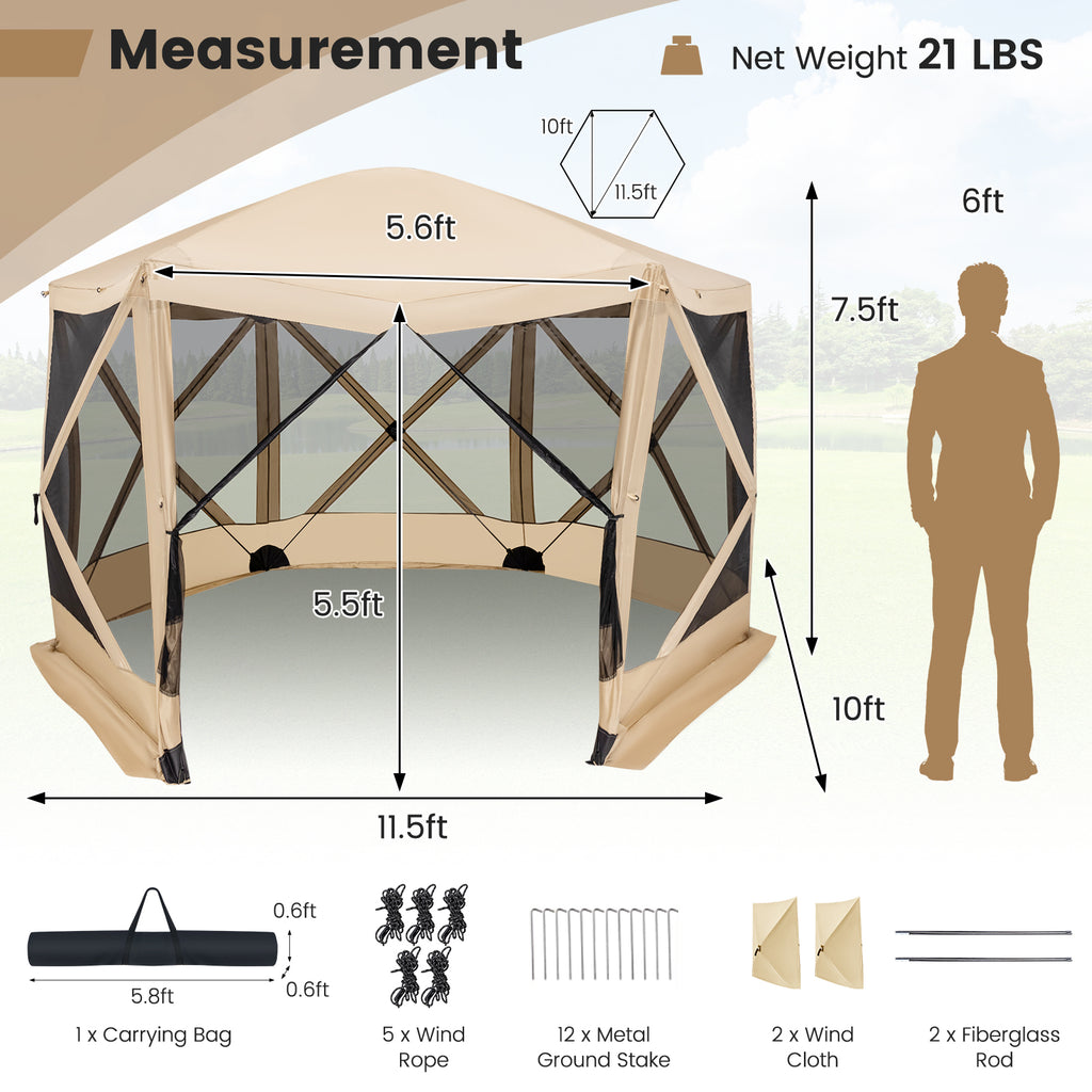11.5 X FT Pop-up Screen House Tent with Portable Carrying Bag