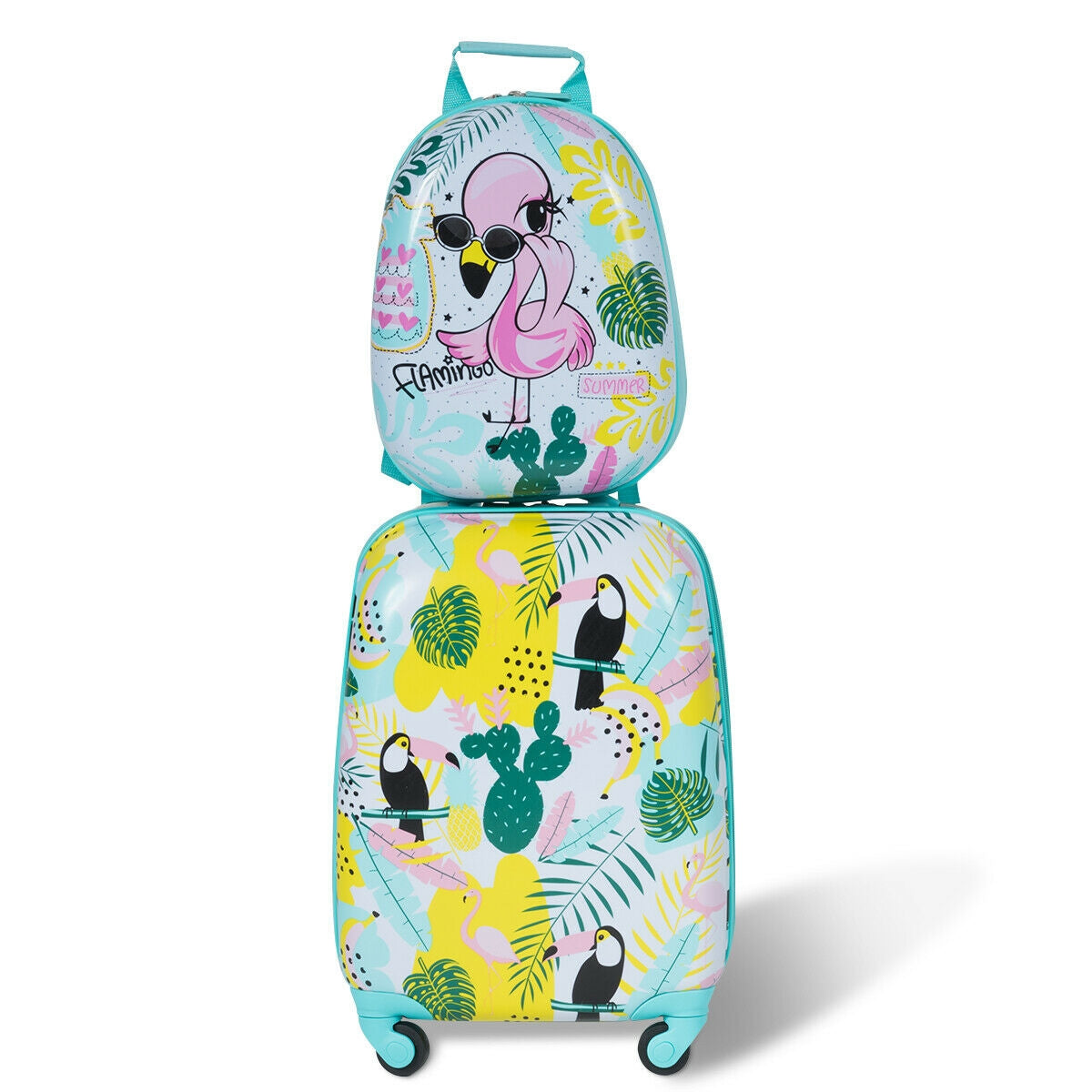 Kids Luggage Set with Backpack and Suitcase - Astronaut Pattern, 12 & 16 Inch, Travel Ready