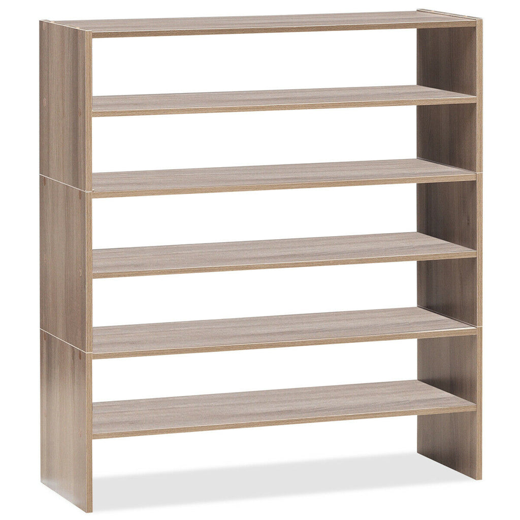 3-Tier Bamboo Shoe Rack Bench, Black