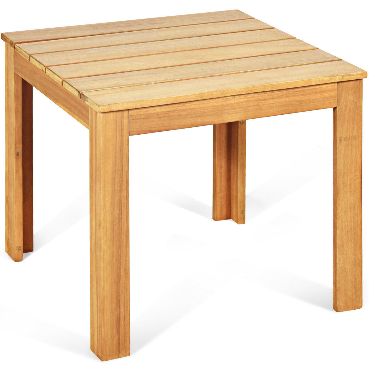 Eucalyptus Wood Outdoor Adirondack Side Table 18 Inch