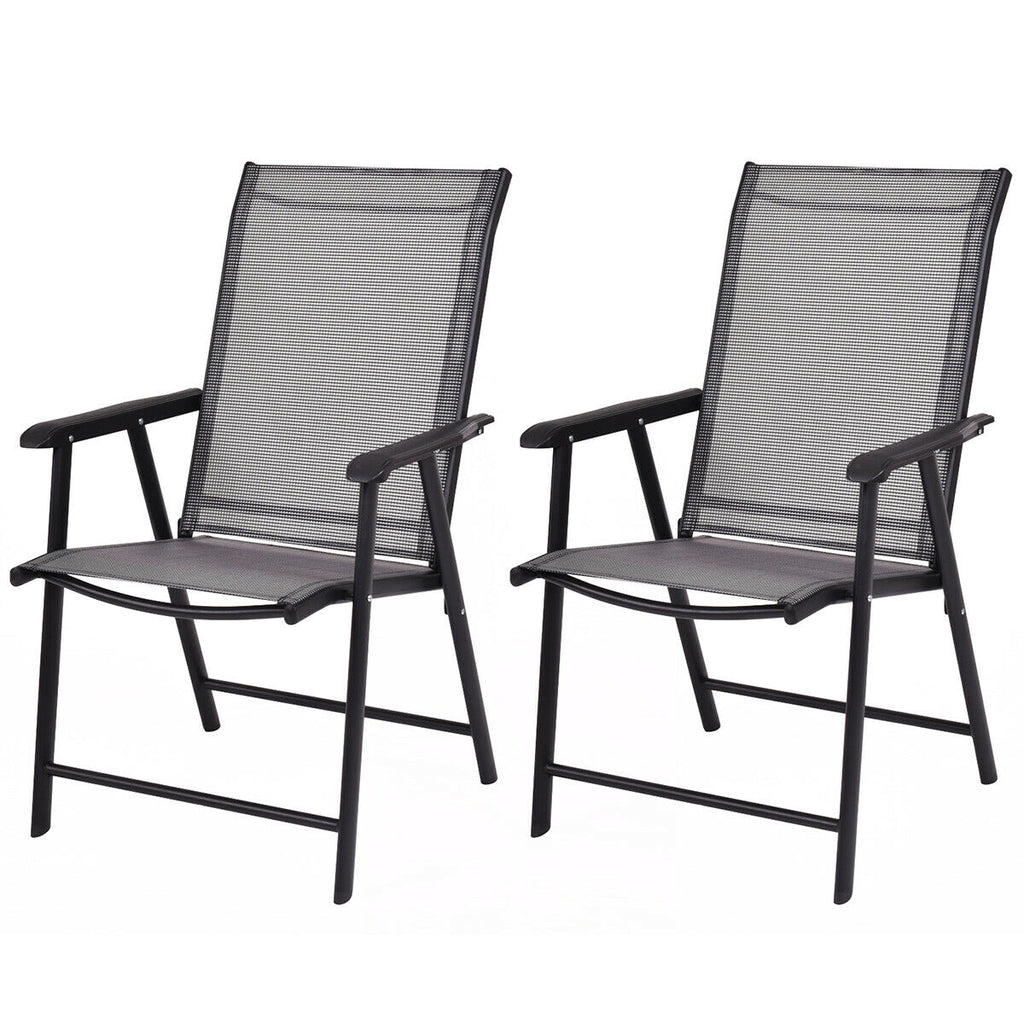 Set of 2 Outdoor Patio Folding Chair with Ergonomic Armrests