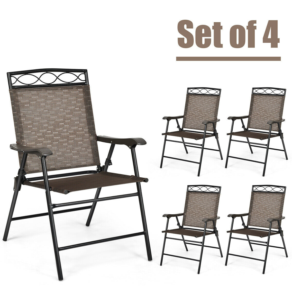 Set of 4 Patio Folding Chairs