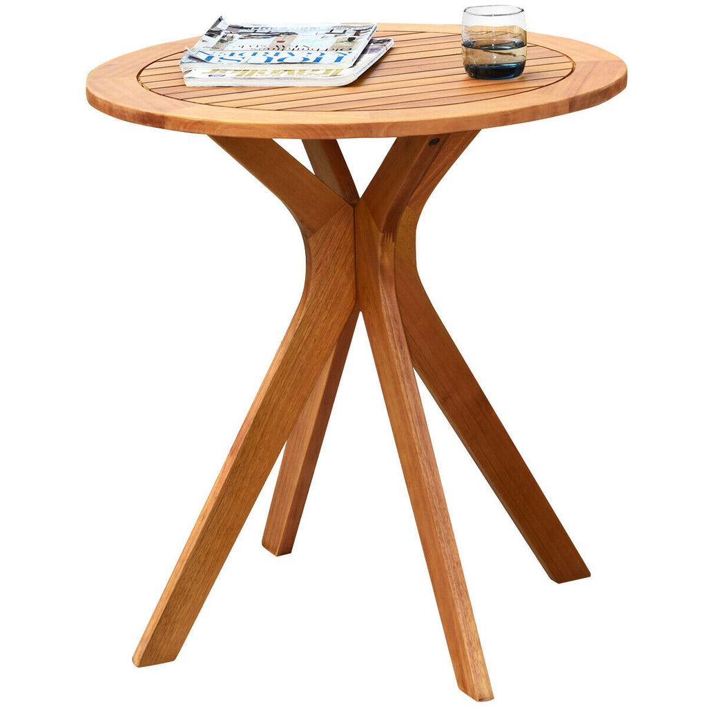 27" Round Eucalyptus Wood Bistro Table