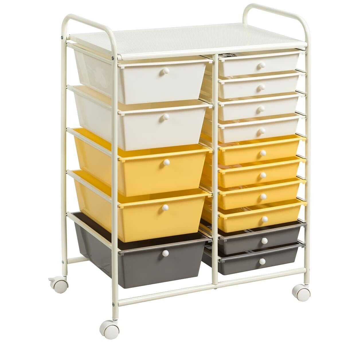 15-Drawer Utility Rolling Cart - Black
