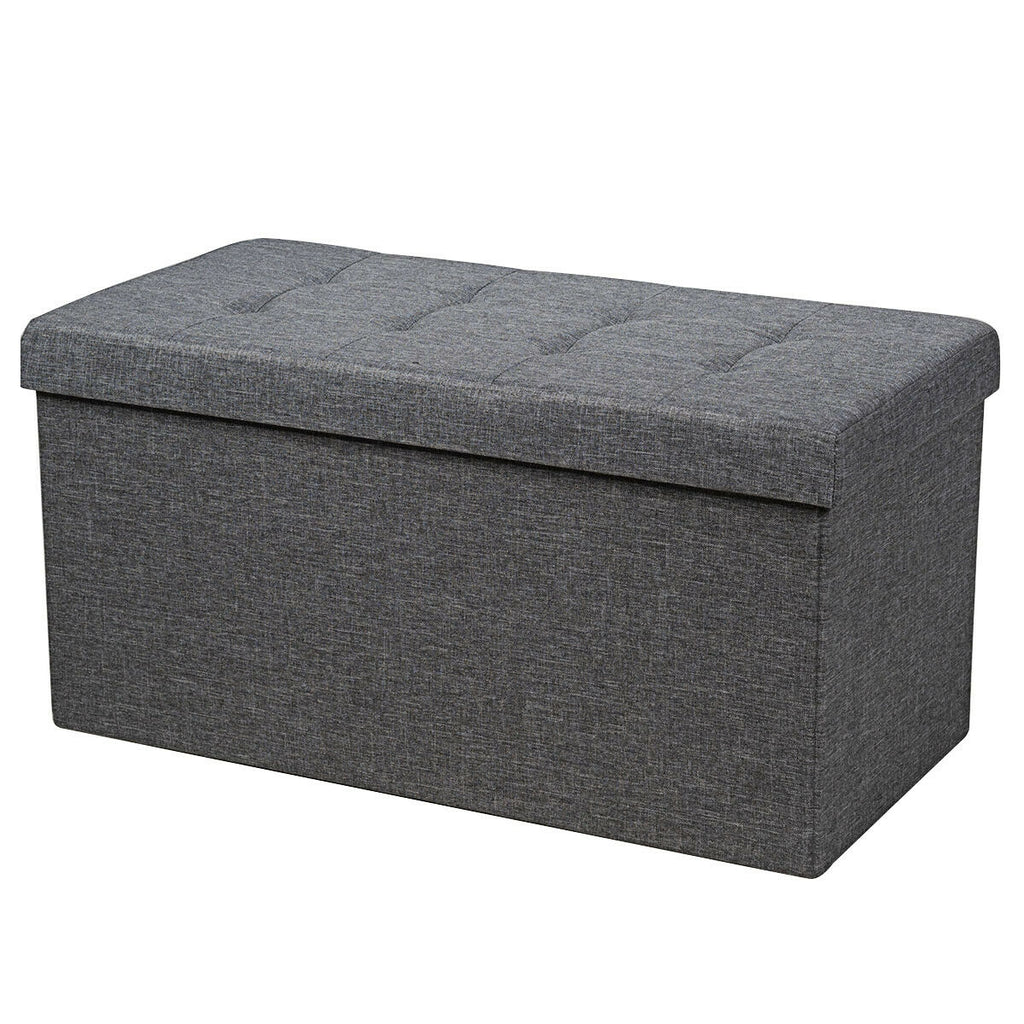 31.5" Storage Ottoman Footrest with Removable Bin - Dark Gray