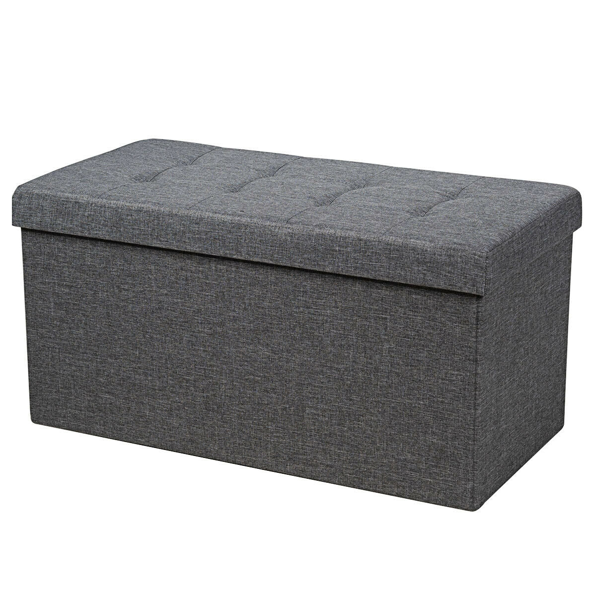 31.5" Storage Ottoman Footrest with Removable Bin - Dark Gray