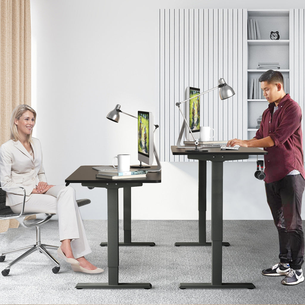 Electric Height Adjustable Standing Desk with Memory Controller - Black
