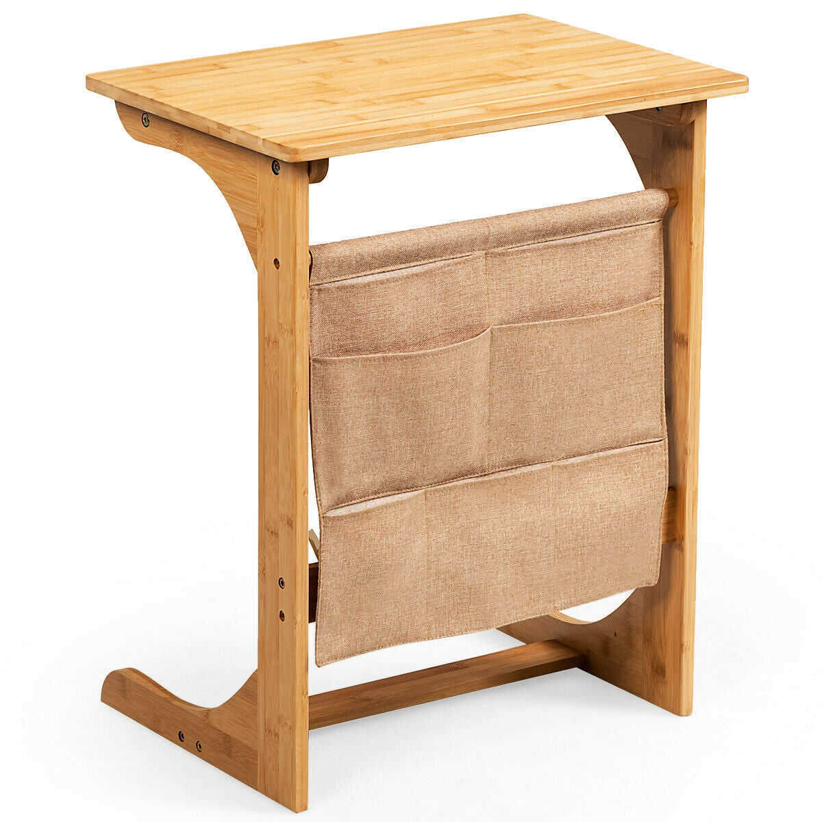 Bamboo Sofa Table with Storage Bag - End Table