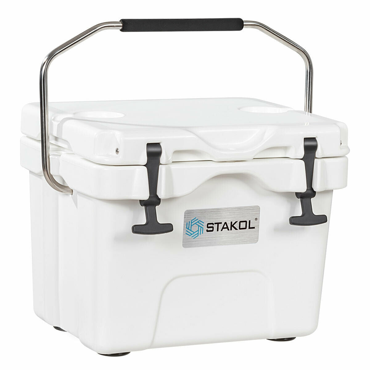 16 Qt Portable Insulated Ice Cooler with Cup Holders - Khaki