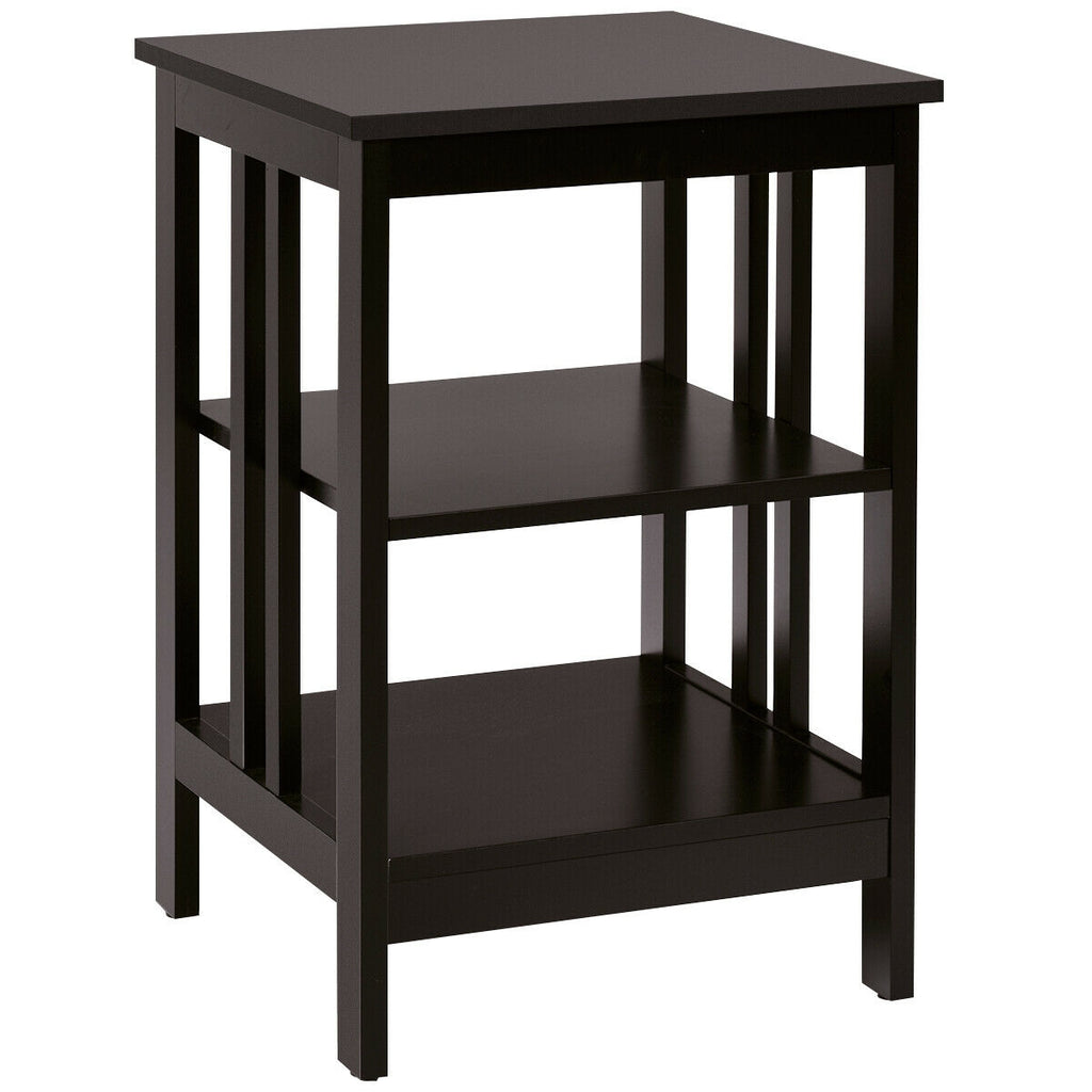 3-Tier Nightstand Sofa Side Table - Black