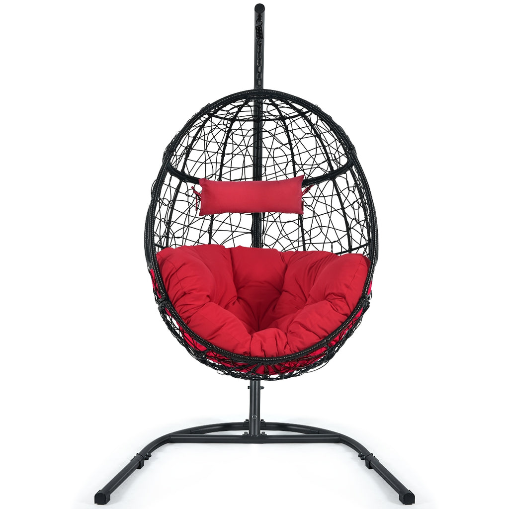 Indoor/Outdoor Hanging Cushioned Hammock Chair with Stand