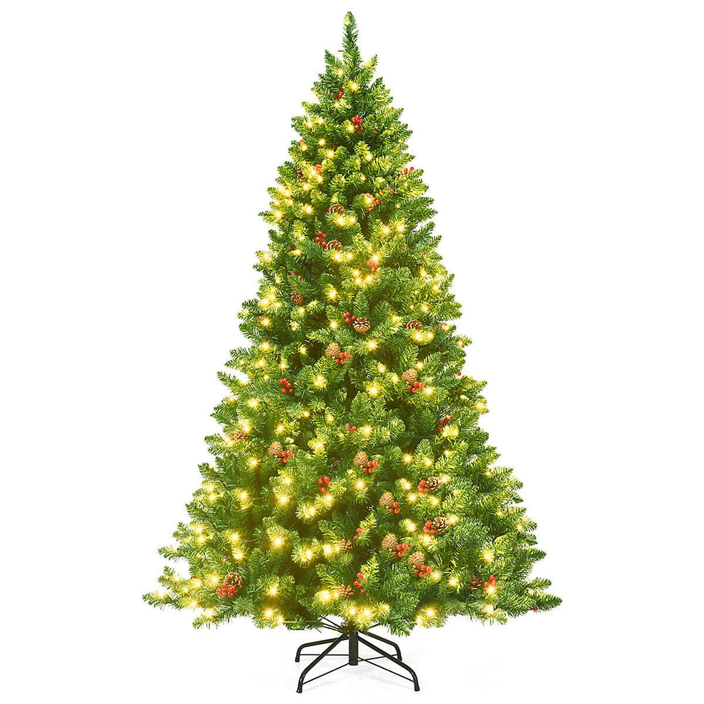 Pre-Lit 6.5ft Hinged Christmas Tree with LED Lights & Decor