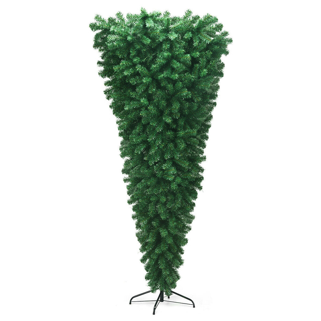 7.5 Feet Pre-Lit Upside Down Christmas Tree with 1100 Tips & 400 LED Lights - Holiday Decor